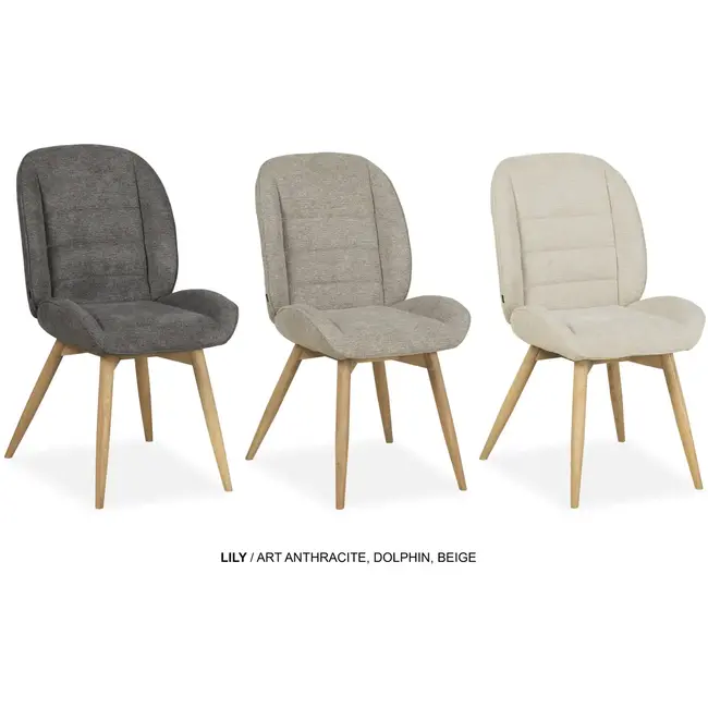 MX Sofa Eetkamer stoel Lily - Antraciet (set van 2 stuks)