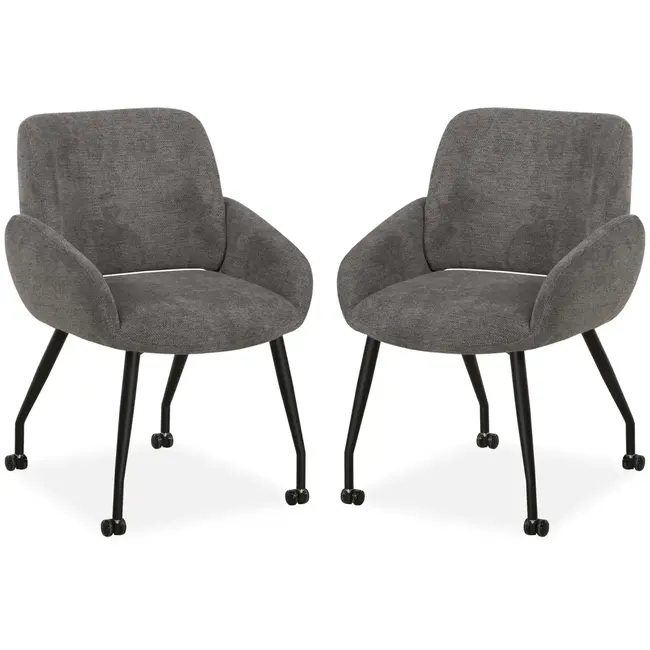 MX Sofa Eetkamerstoel Rowan - Antraciet (set van 2 stuks)