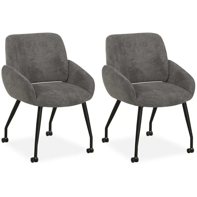 MX Sofa Chaise de salle à manger Rowan - Anthracite (lot de 2 pièces)