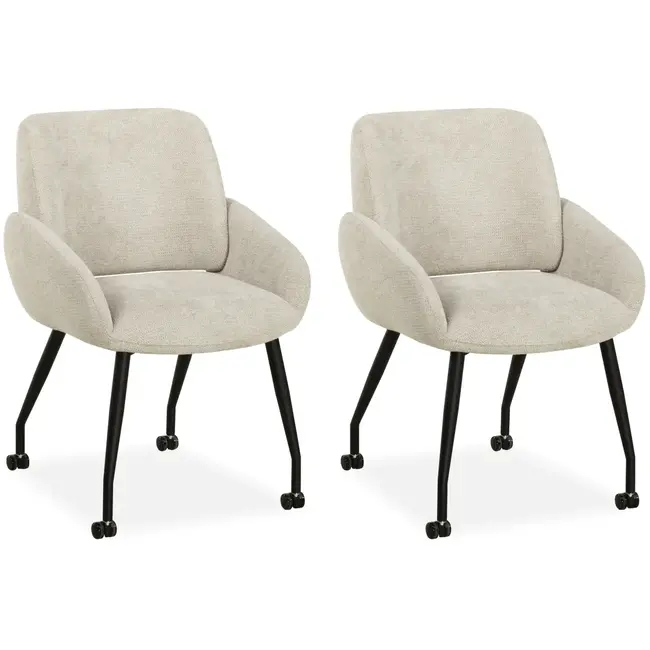 MX Sofa Chaise de salle à manger Rowan - Anthracite (lot de 2 pièces) - Copy