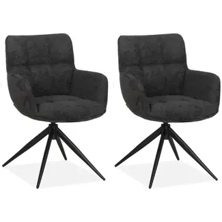MX Sofa Eetkamer stoel Reece - Antraciet (set van 2 stuks)