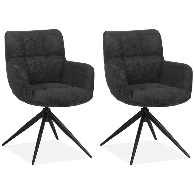 MX Sofa Esszimmerstuhl Reece - Anthrazit (2er-Set)