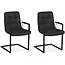 MX Sofa Chaise Aaron avec accoudoirs et base à oscillation libre couleur Anthracite - lot de 2 chaises