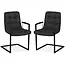 MX Sofa Chaise Aaron avec accoudoirs et base à oscillation libre couleur Anthracite - lot de 2 chaises