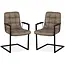 MX Sofa Stoel Aaron met armleuning en freeswing onderstel kleur Taupe - set van 2 stoelen