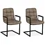 MX Sofa Stoel Aaron met armleuning en freeswing onderstel kleur Taupe - set van 2 stoelen