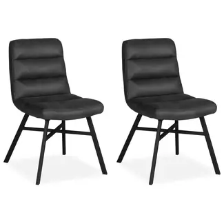MX Sofa Esszimmerstuhl Bowie - Anthrazit (2er-Set)