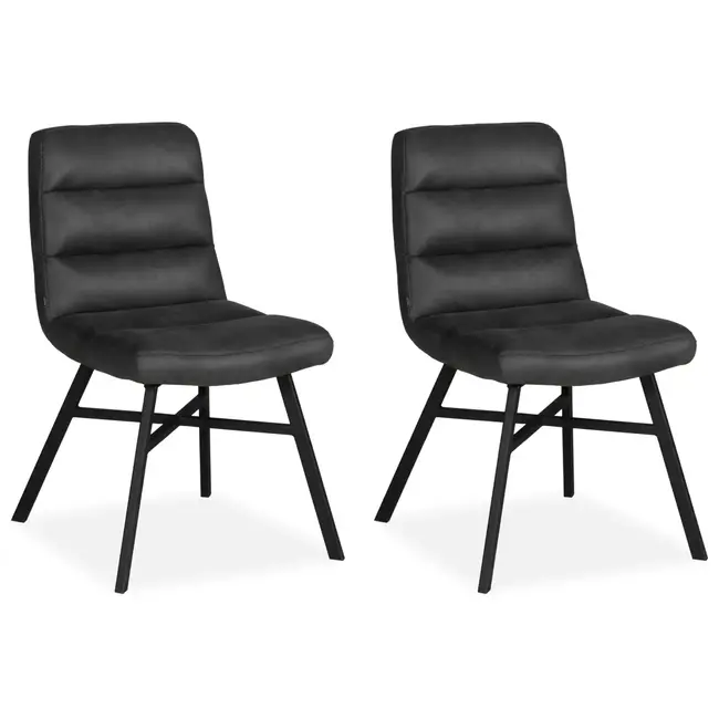 MX Sofa Krzesło do jadalni Bowie - Antracyt (zestaw 2 krzeseł)