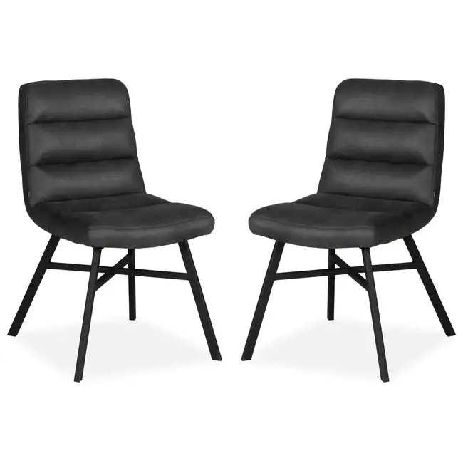 MX Sofa Chaise de salle à manger Bowie - Anthracite (lot de 2 chaises)