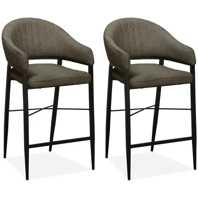 MX Sofa Chaise de bar Ravenna - Souris (lot de 2 chaises)