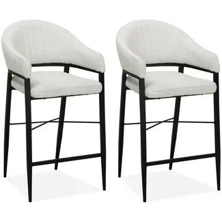 MX Sofa Chaise de bar Ravenna - Perle (lot de 2 chaises)