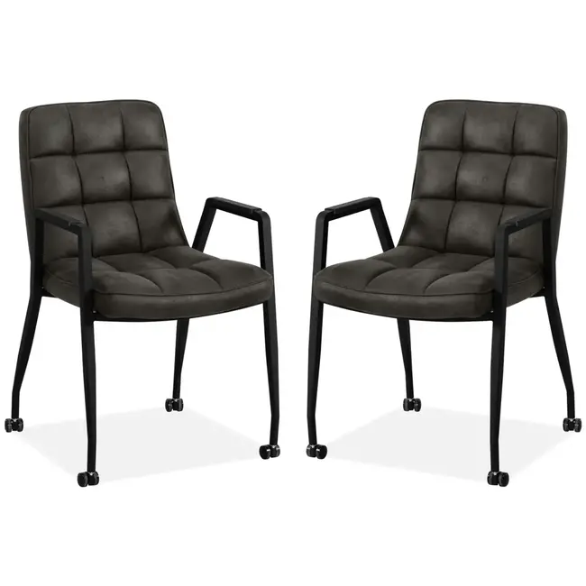 MX Sofa Chaise de salle à manger Ryan - Anthracite (lot de 2 chaises)