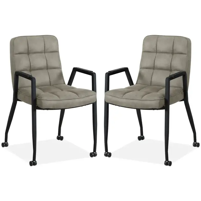 MX Sofa Chaise de salle à manger Ryan - Gris (lot de 2 chaises)