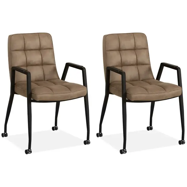 MX Sofa Krzesło do jadalni Ryan - Truffle (zestaw 2 krzeseł)