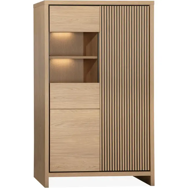 Lamulux Armoire de rangement Levanzo 3 portes avec éclairage, couleur Chêne Blond