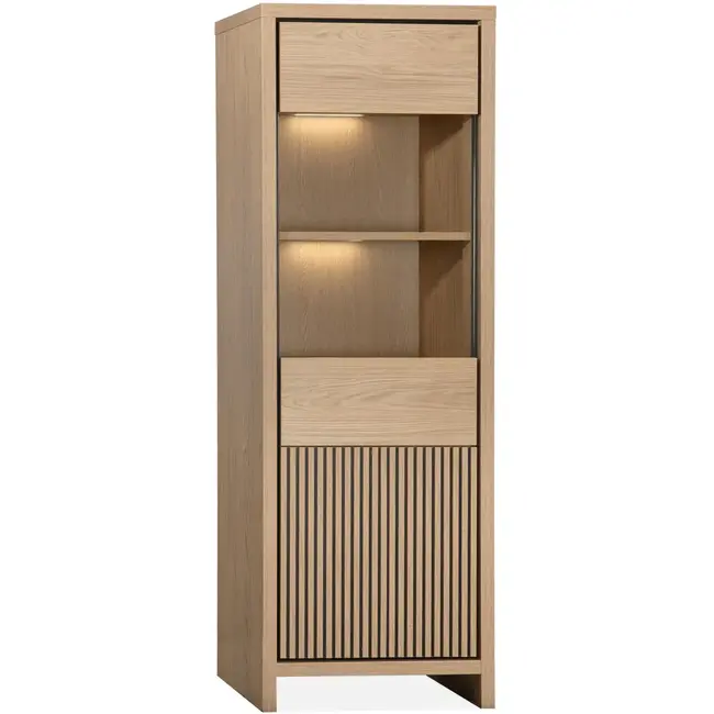 Lamulux Display cabinet Levanzo 2 doors with lighting, color Blond Oak