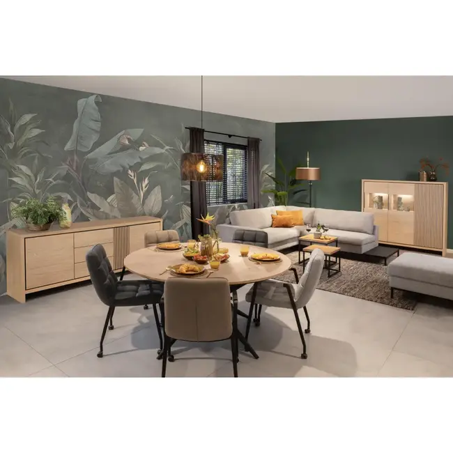 Lamulux Wandschrank Levanzo 3 Türen mit Beleuchtung, Farbe Blonde Oak