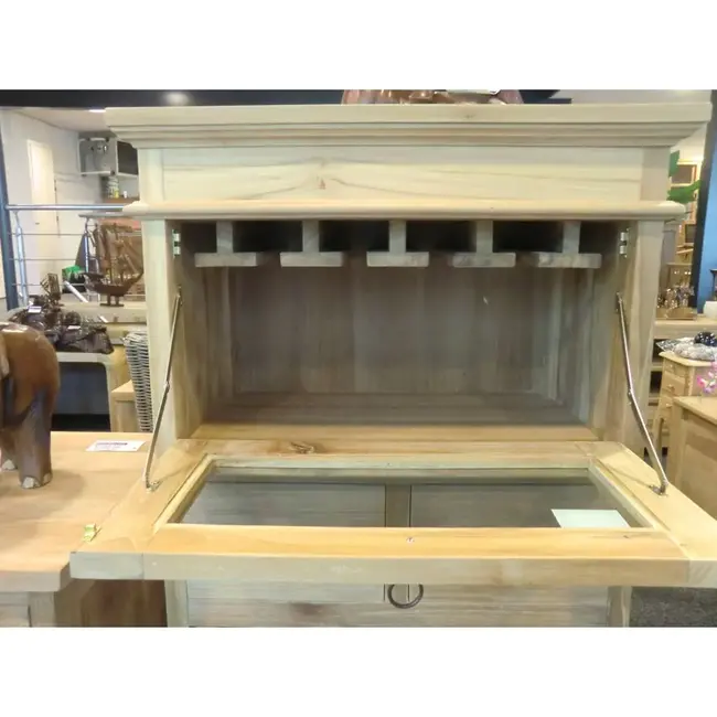 Eastfurn Weinschrank aus Teakholz für 18 Flaschen