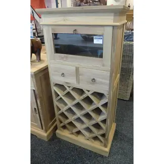 Eastfurn Szafka na wino z drewna tekowego na 18 butelek