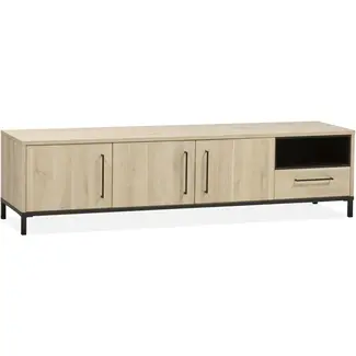 Lamulux TV Cabinet Bridge 3 doors, 1 drawer, 1 open compartment with lighting