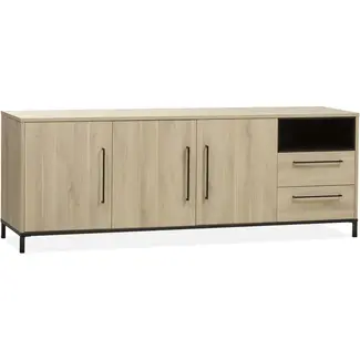 Lamulux Bridge sideboard with 3 doors, 2 drawers, 1 open compartment with lighting