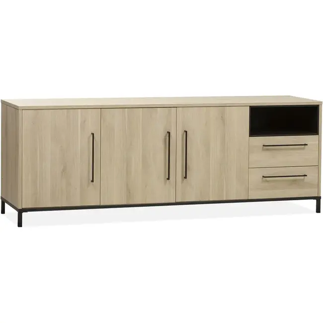 Lamulux Dressoir Bridge 3 deuren, 2 laden, 1 open vak met verlichting, kleur fresh oak