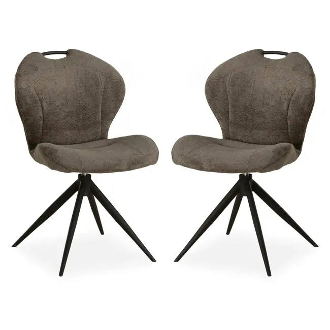 MX Sofa Eetkamer stoel River - Taupe (set van 2 stuks)