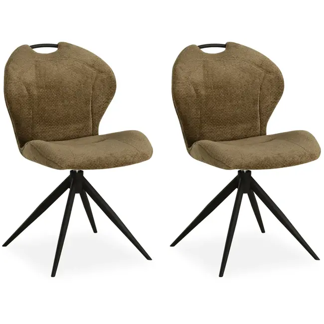 MX Sofa Chaise de salle à manger River - Curry (lot de 2 pièces)
