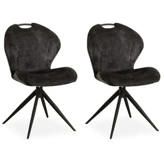 MX Sofa Esszimmerstuhl River - Anthrazit (2er-Set)
