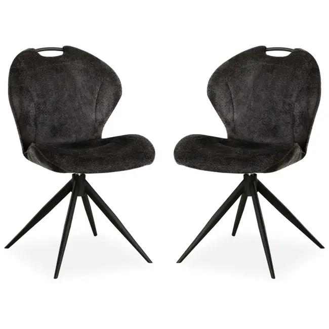 MX Sofa Chaise de salle à manger River - Anthracite (lot de 2 pièces)