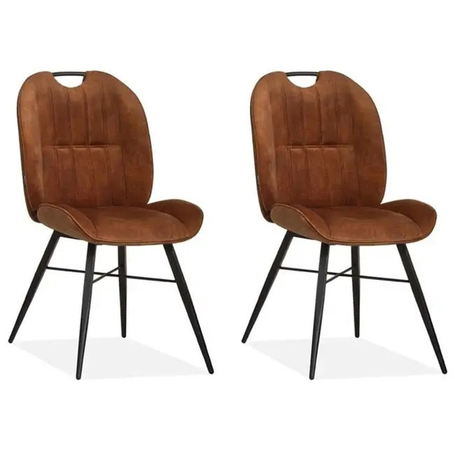 MX Sofa Esszimmerstuhl Austin - Cognac (2er-Set)