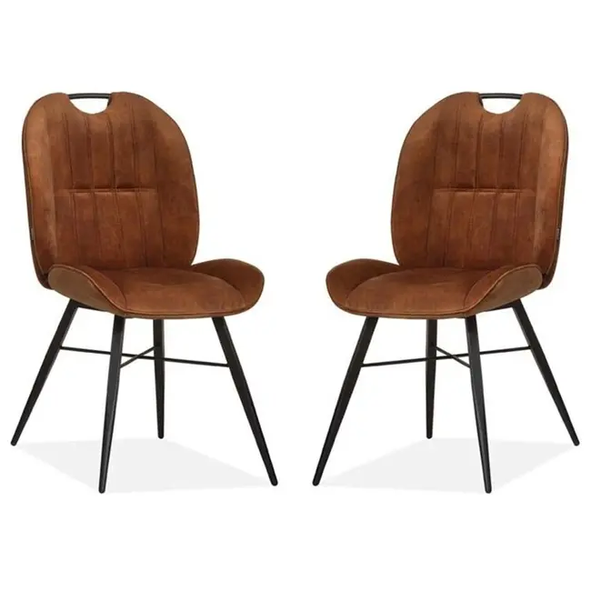 MX Sofa Chaise de salle à manger Austin - Cognac (lot de 2 chaises)