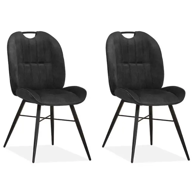 MX Sofa Esszimmerstuhl Austin - Anthrazit (2er-Set)