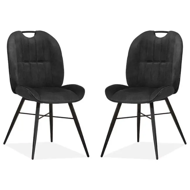 MX Sofa Eetkamerstoel Austin - Antraciet (set van 2 stoelen)