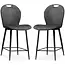 MX Sofa Chaise de bar Capri - Anthracite (lot de 2 chaises)