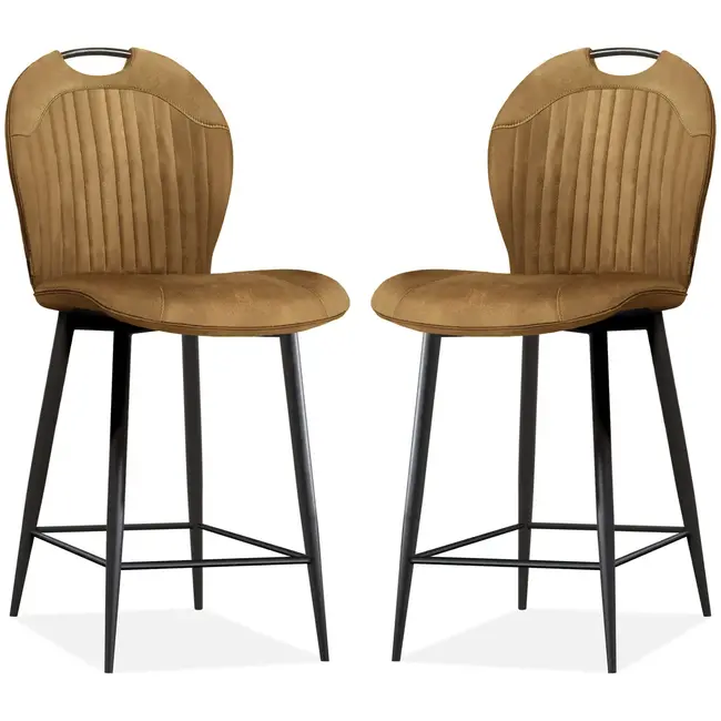 MX Sofa Barstuhl Capri - Cognac (2er-Set)