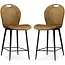 MX Sofa Chaise de bar Capri - Cognac (lot de 2 chaises)