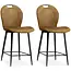 MX Sofa Chaise de bar Capri - Cognac (lot de 2 chaises)
