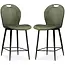 MX Sofa Barstuhl Capri - Moosgrün (2er-Set)