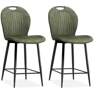 MX Sofa Barstoel Capri - Mosgroen (set van 2 stoelen)