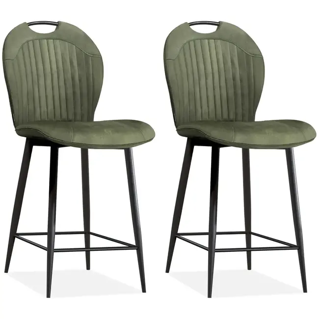 MX Sofa Barstuhl Capri - Moosgrün (2er-Set)