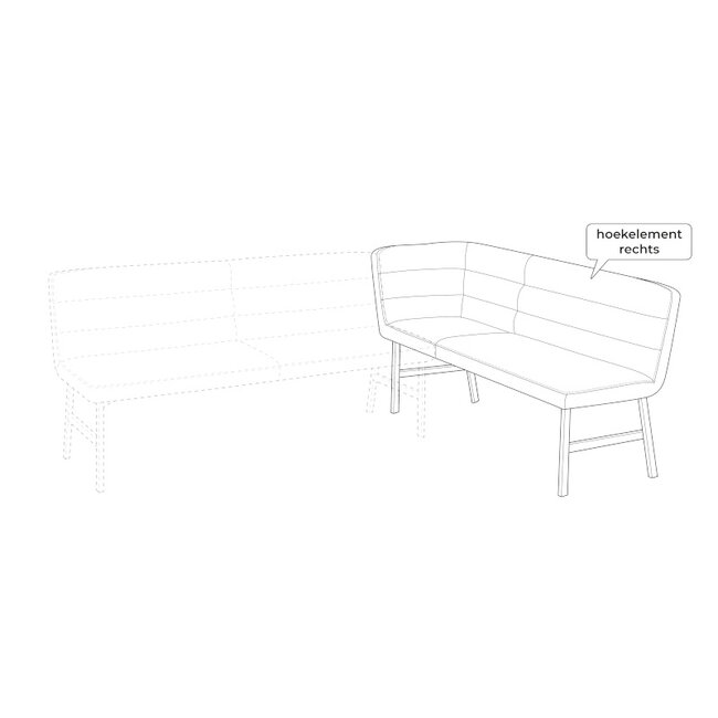 MX Sofa Eetkamer bank Bowie - Chicago Antraciet