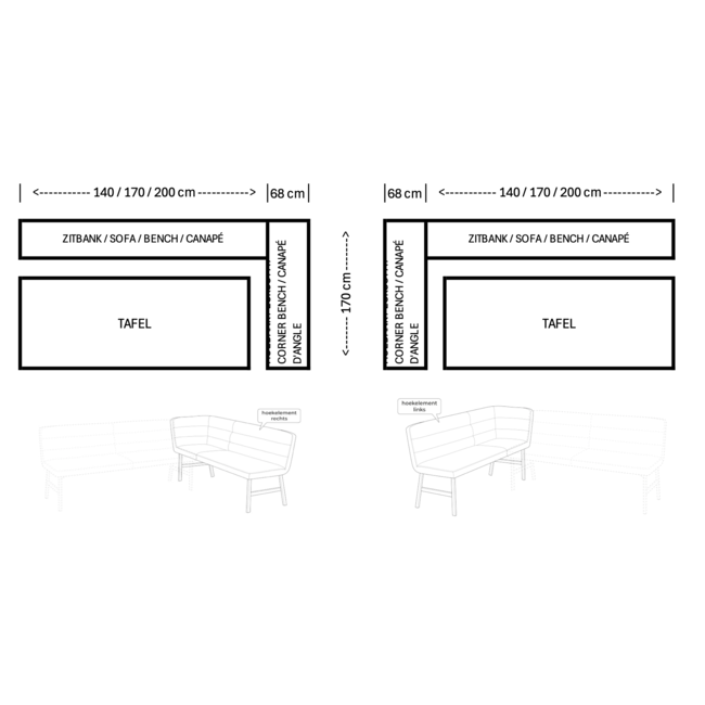 MX Sofa Eetkamer bank Bowie - Chicago Toffee