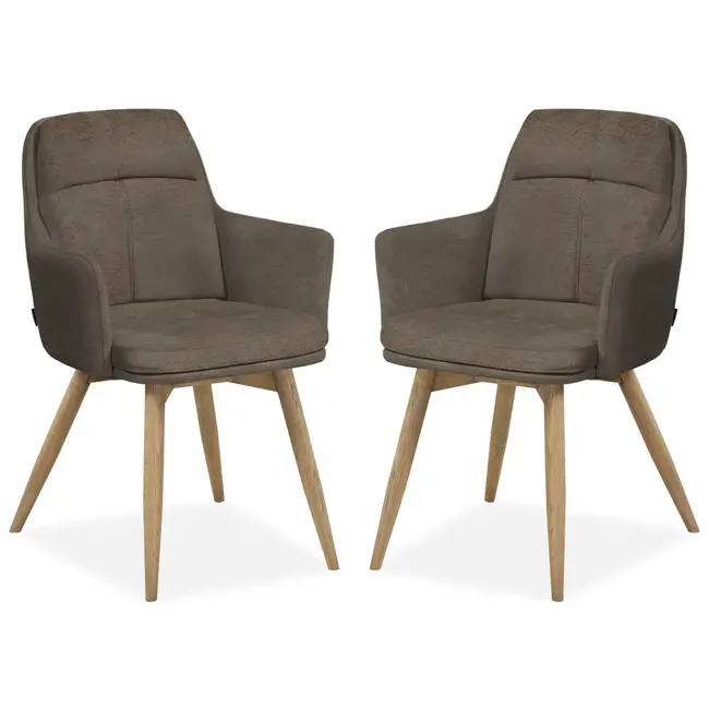 MX Sofa Chaise de salle à manger Enzo - Taupe (lot de 2 chaises)