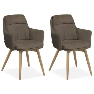 MX Sofa Esszimmerstuhl Enzo - Taupe (2er-Set)