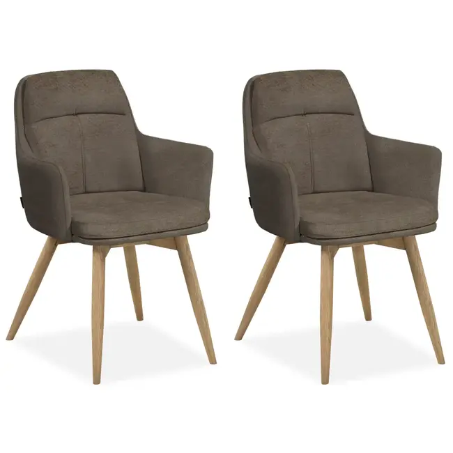 MX Sofa Esszimmerstuhl Enzo - Taupe (2er-Set)