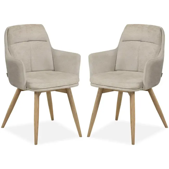 MX Sofa Chaise de salle à manger Enzo - Naturel (lot de 2 chaises)