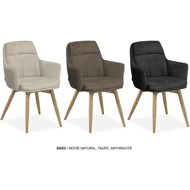 MX Sofa Dining room chair Enzo - Anthracite (set of 2 chairs)