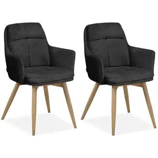 MX Sofa Esszimmerstuhl Enzo - Anthrazit (2er-Set)