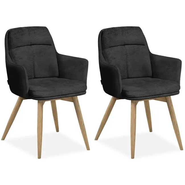 MX Sofa Esszimmerstuhl Enzo - Anthrazit (2er-Set)